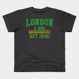 LHR London Heathrow Airport in collegiate style Kids T-Shirt